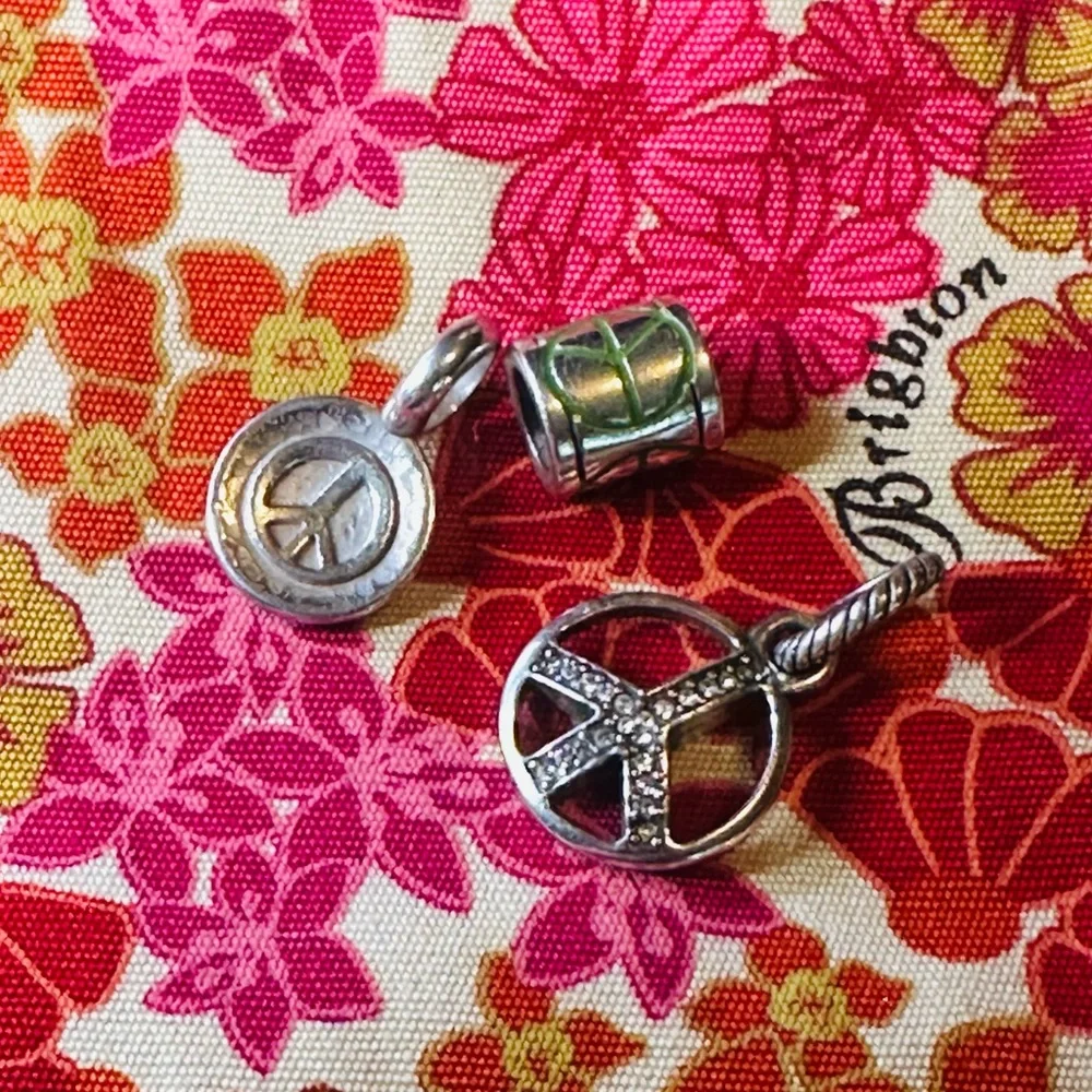 Authentic Brighton Silver Peace Sign Set of Charms - Picture 2 of 7